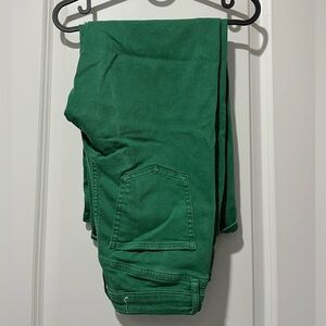 Green wide leg jeans